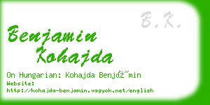 benjamin kohajda business card